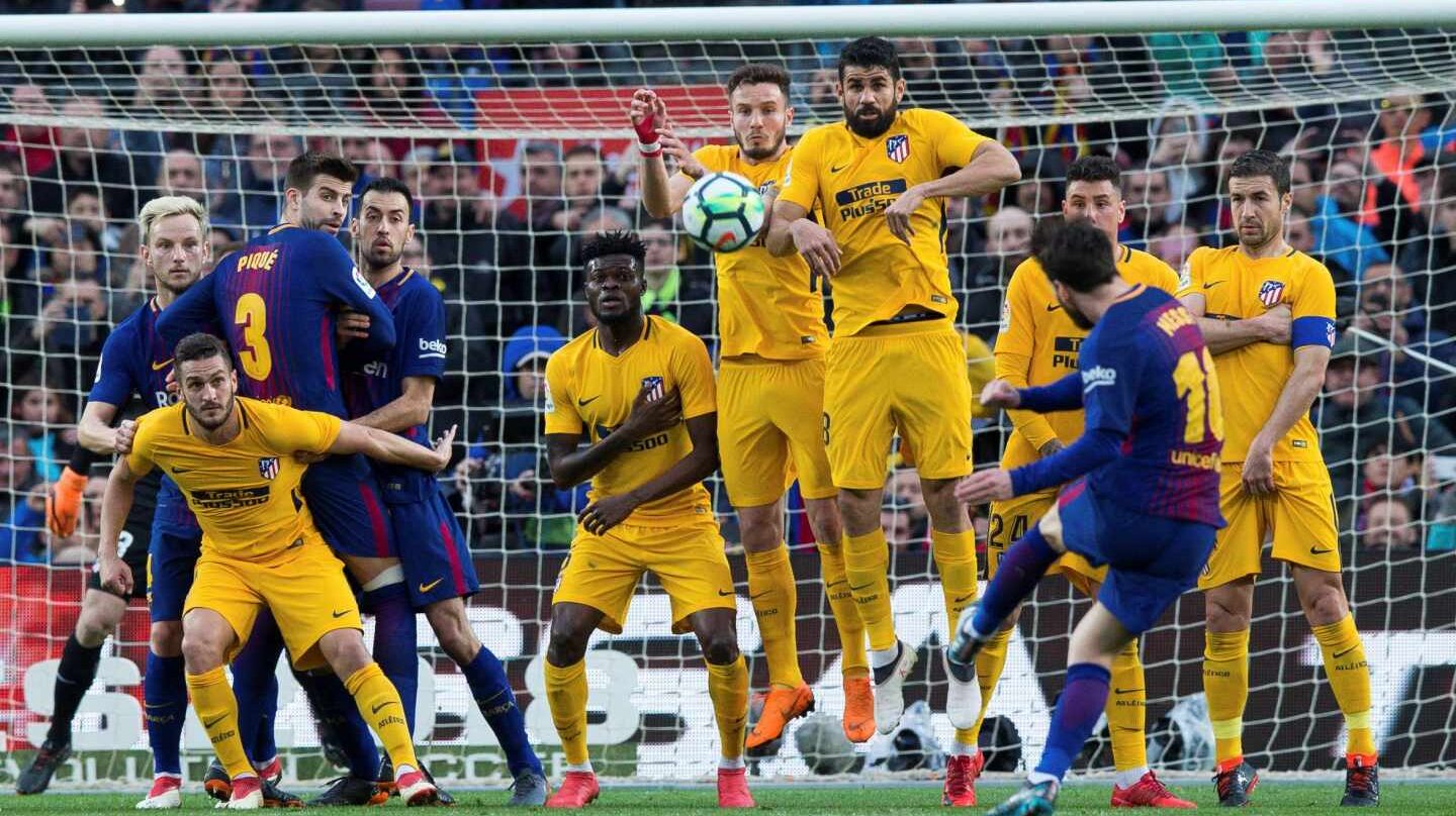 Un partido de Liga entre el FC Barcelona y el Atlético de Madrid.