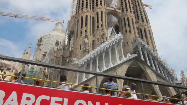 Turistas de visita en Barcelona.