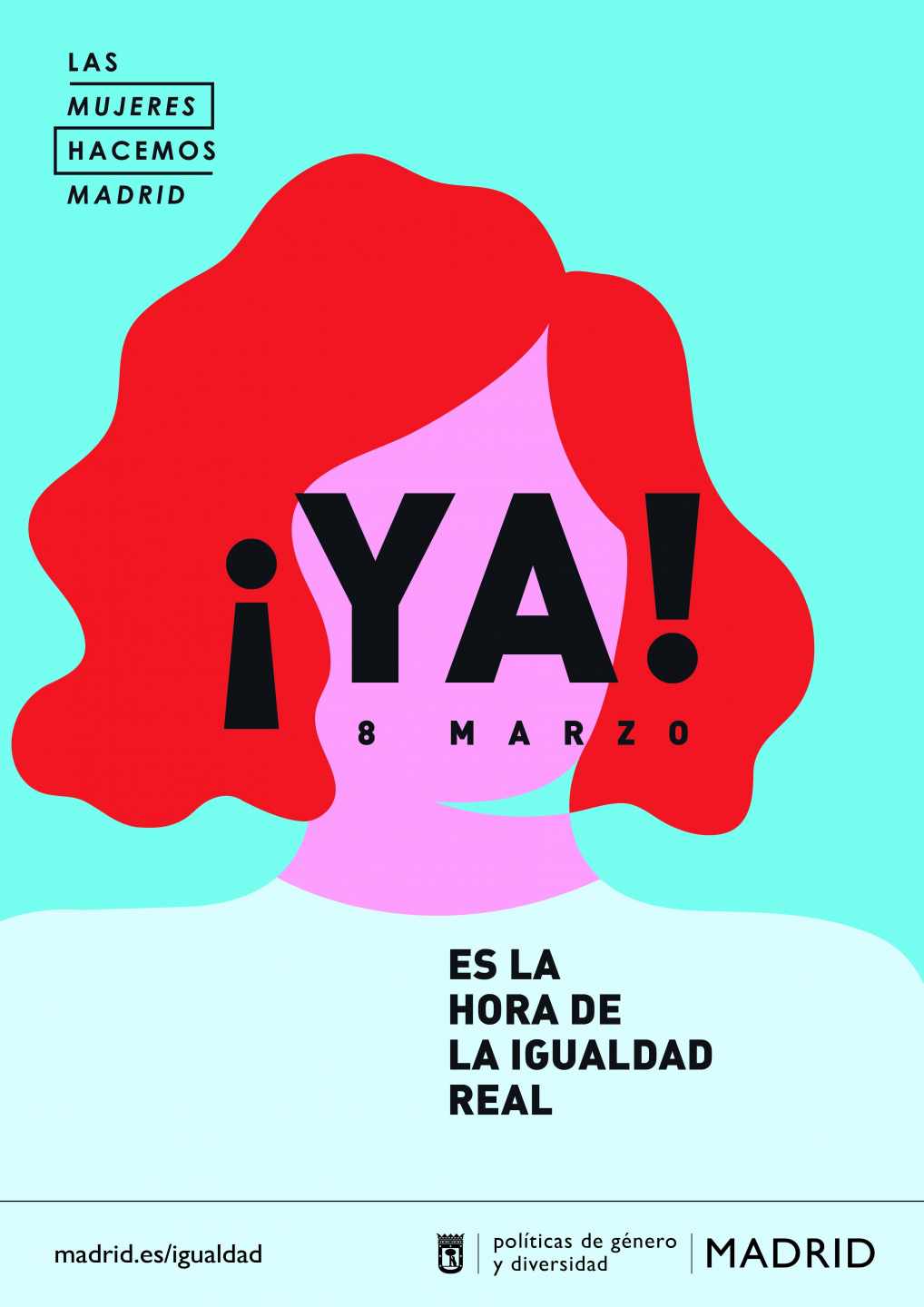 Cartel del Día Internacional de la Mujer del Ayuntamiento de Madrid.