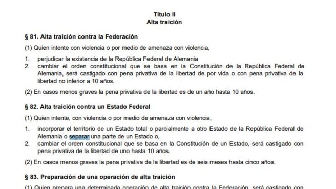 codigo penal alemania Artículos del Código Penal alemán que afectan al futuro judicial de Carles Puigdemont.