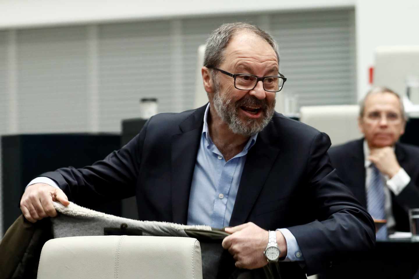 El concejal de Seguridad de Ahora Madrid, Javier Barbero, durante el Pleno del Ayuntamiento de Madrid.