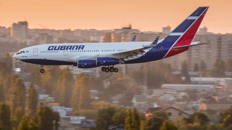 Un avión de la aerolínea Cubana de Aviación.