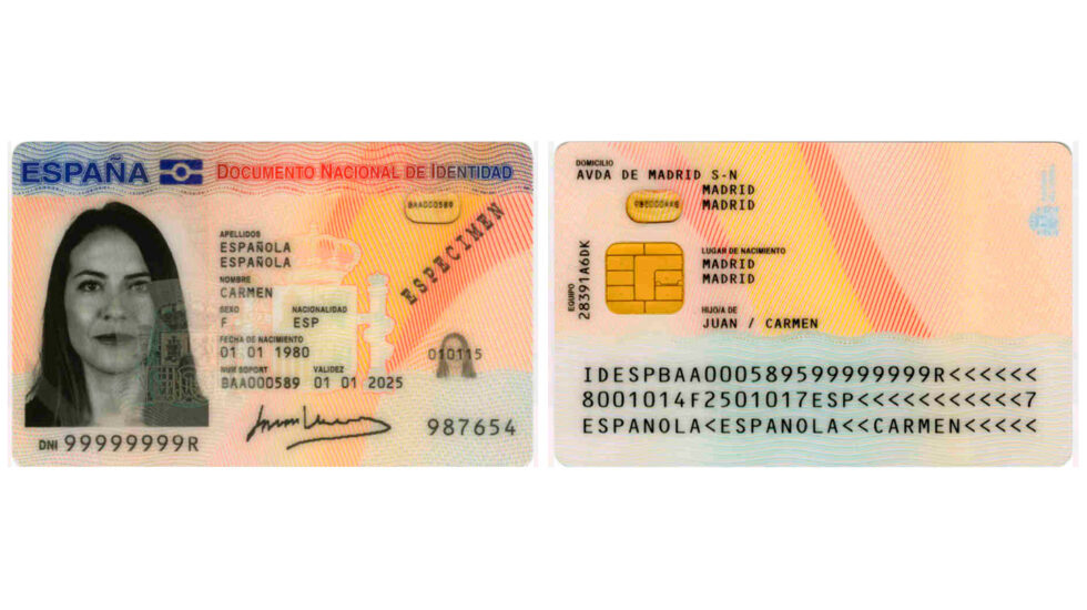 Nuevo modelo de documento nacional de identidad electrónico.