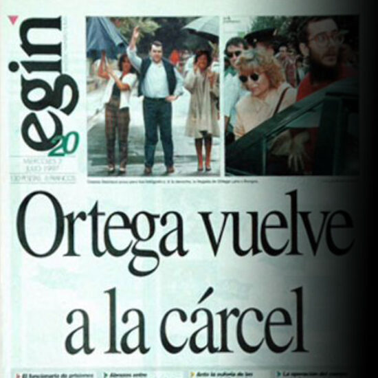 Diario 'Egin'. Portada del 2 de julio de 1997.
