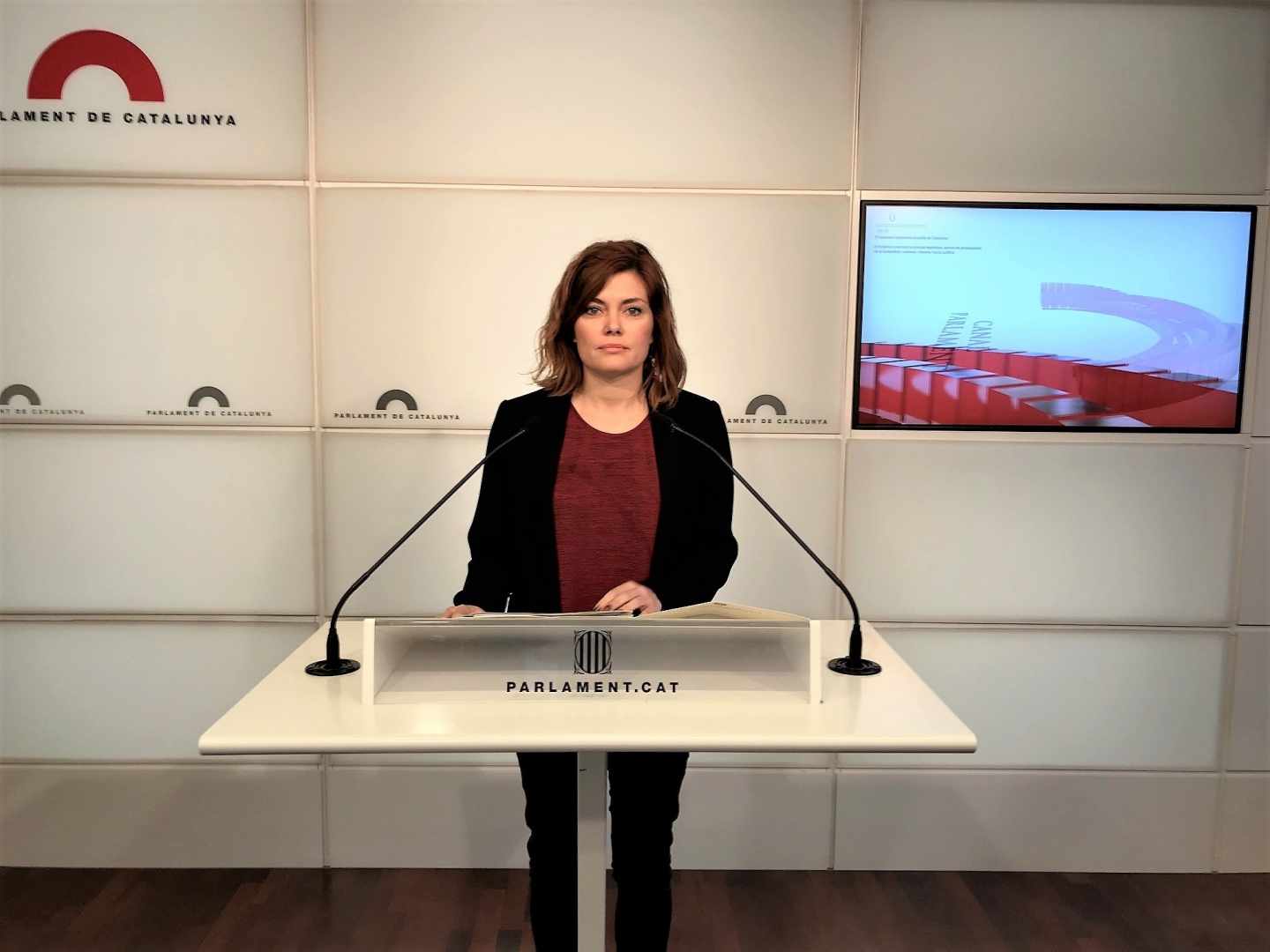 La portavoz de Catalunya En Comú-Podem, Elisenda Alamany, este lunes en el Parlament.