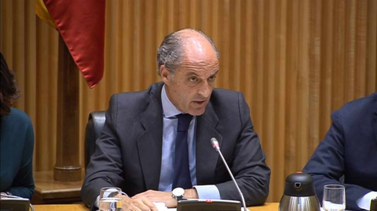 Francisco Camps, en su declaración en la comisión de investigación sobre la financiación del PP del Congreso.
