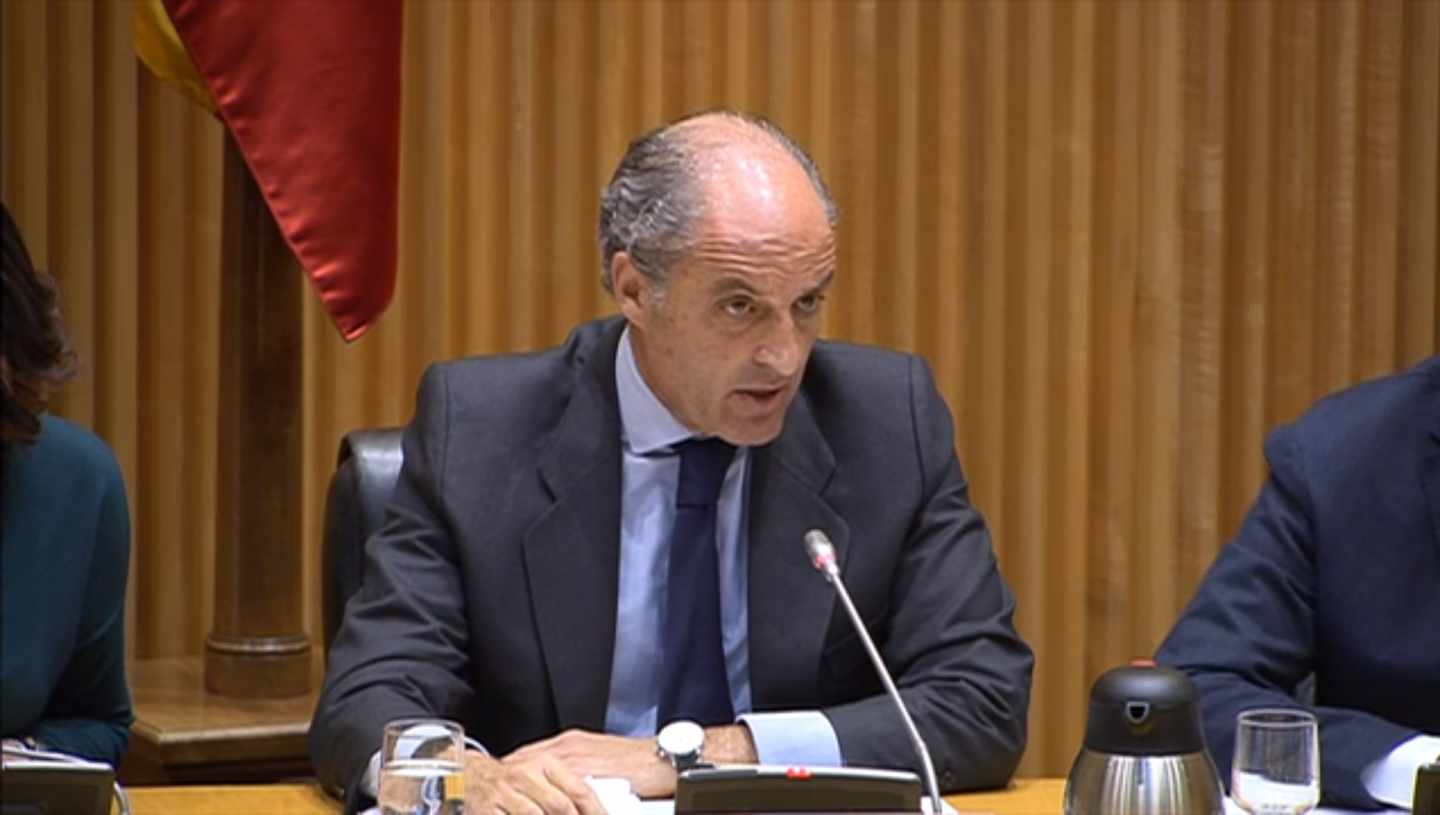 Francisco Camps, en su declaración en la comisión de investigación sobre la financiación del PP del Congreso.