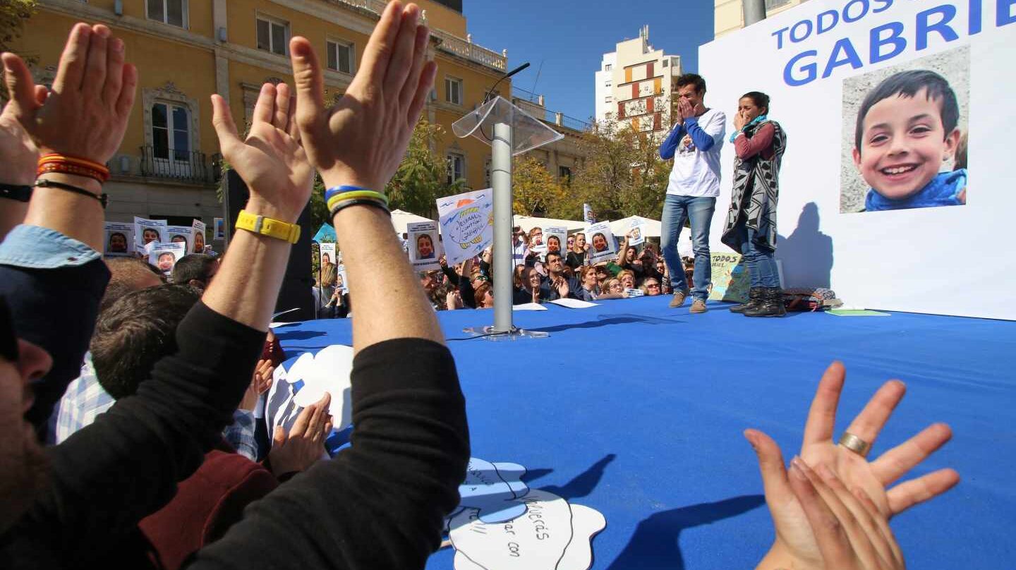 Concentración ciudadana en Almería mientras se buscaba al pequeño Gabriel Cruz.