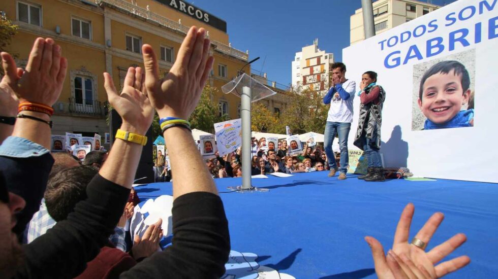 Concentración ciudadana en Almería mientras se buscaba al pequeño Gabriel Cruz.