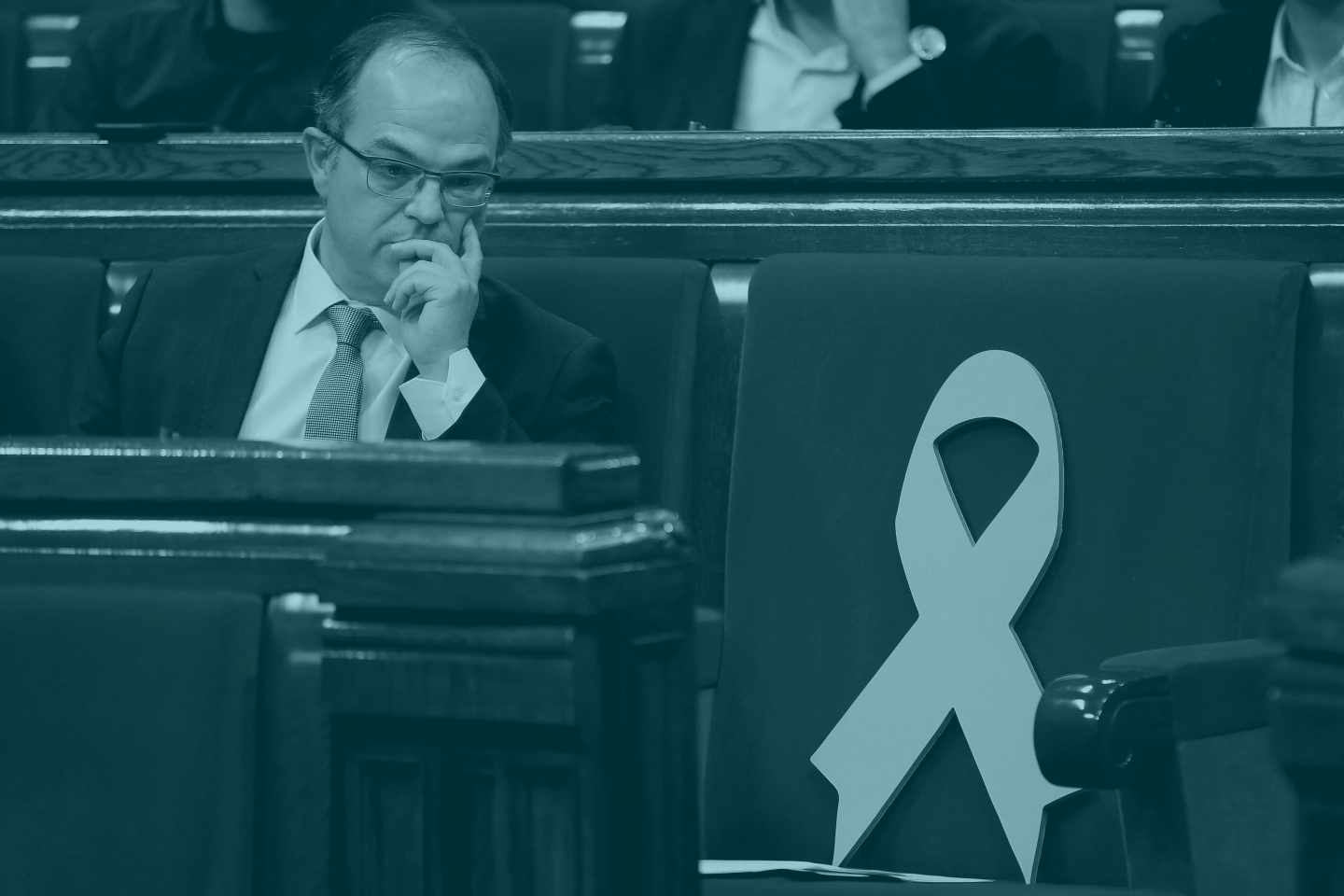 El diputado de JxCat Jordi Turull, durante el pleno de investidura del Parlament.