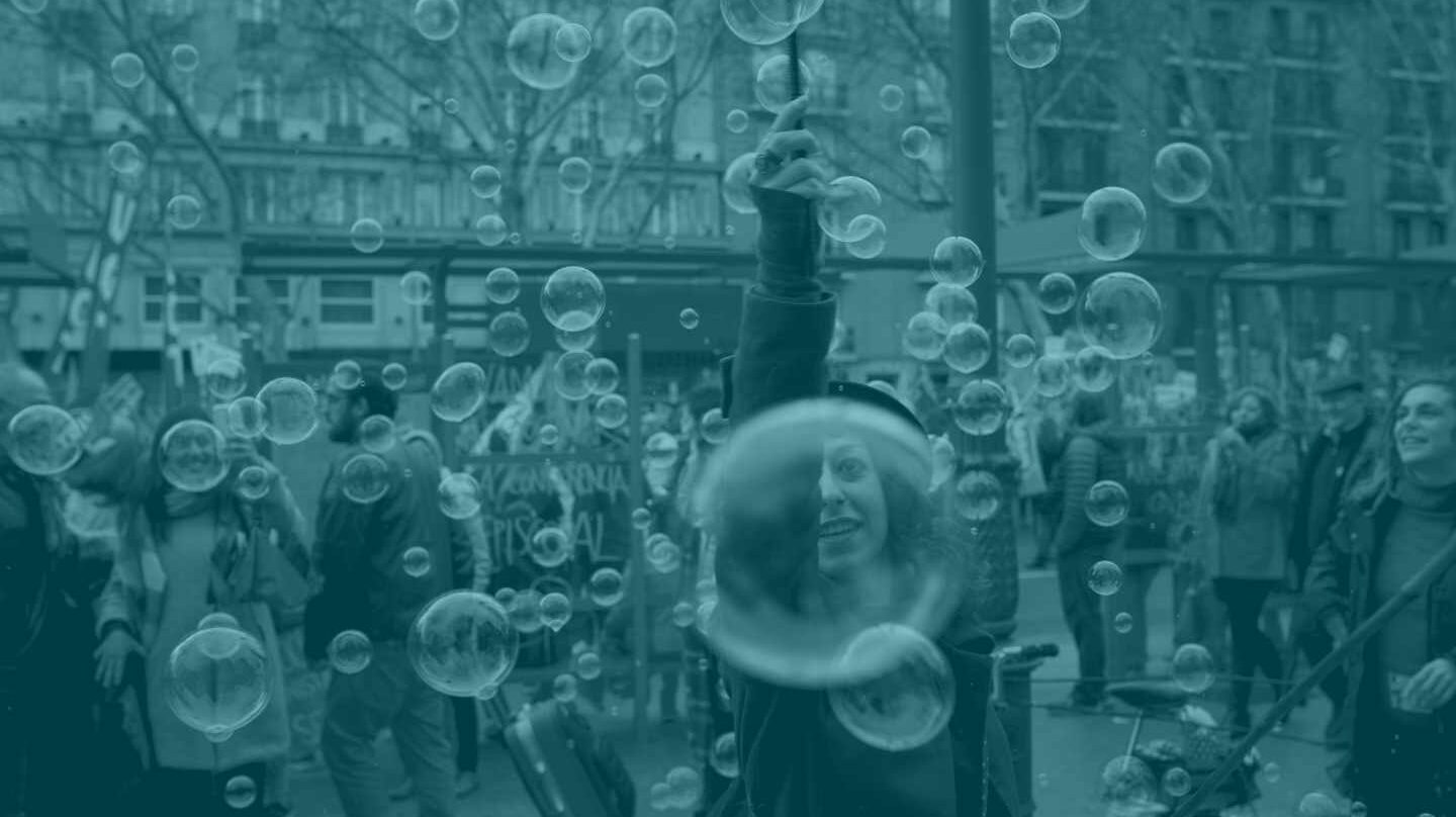 Un instante de la manifestación feminista de Madrid.