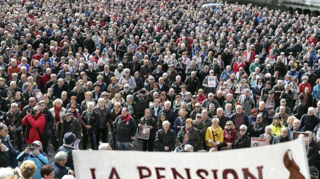 Manifestación de pensionistas en Bilbao, el pasado lunes 12 de marzo.
