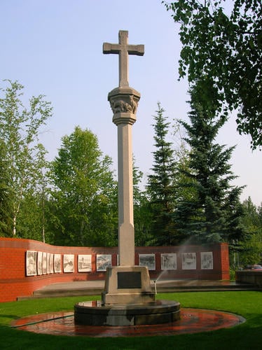 Monumento a Félix Rodríguez de la Fuente en la ciudad de Anchorage.