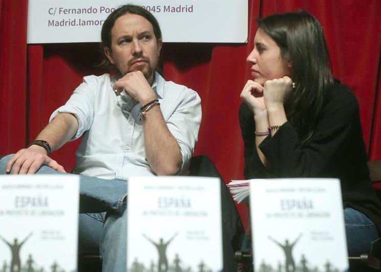 Pablo Iglesias e Irene Montero, en la presentación de un libro la pasada semana en Madrid.