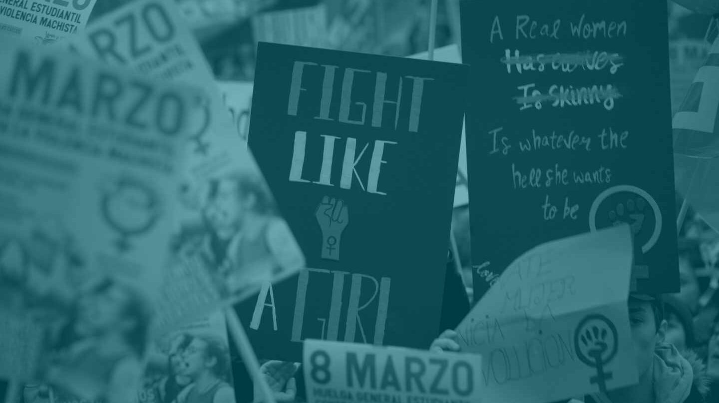 Pancartas en la manifestación feminista de Madrid.