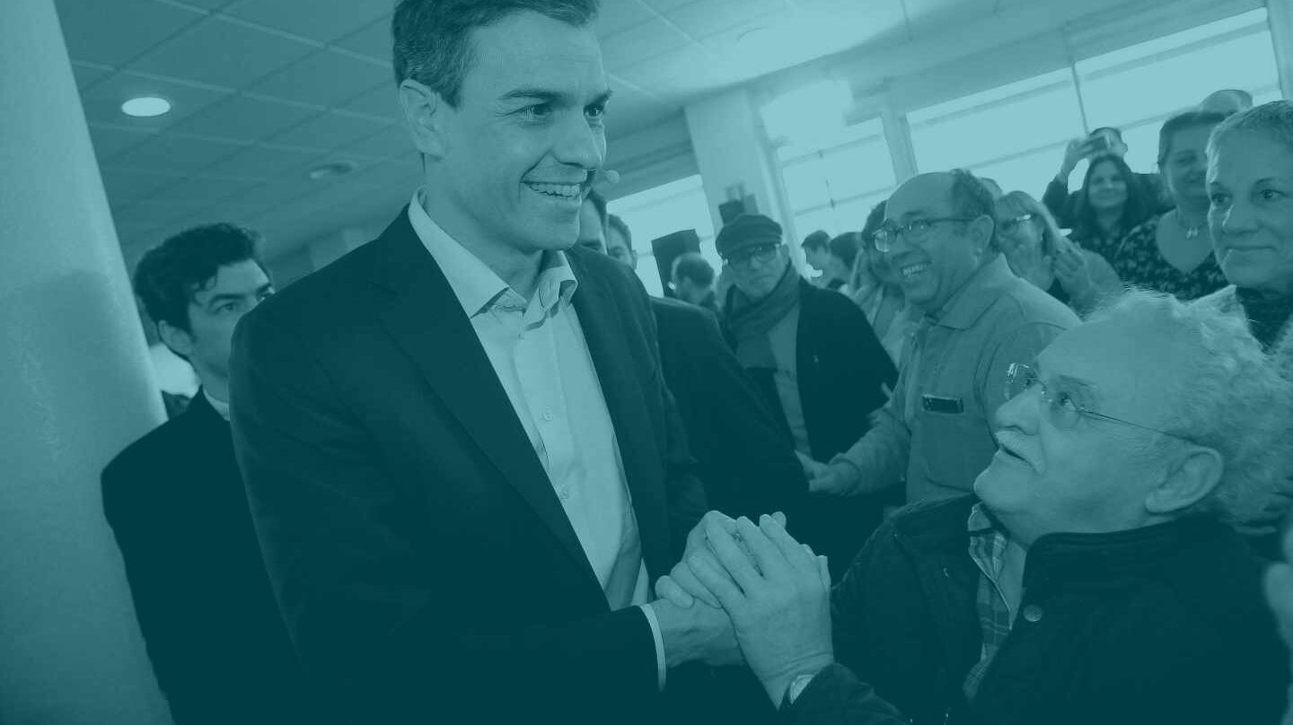 Pedro Sánchez, en la asamblea de este martes en La Línea.