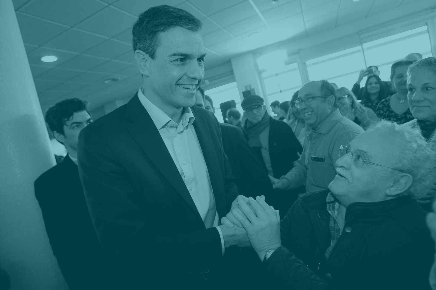 Pedro Sánchez, en la asamblea de este martes en La Línea.