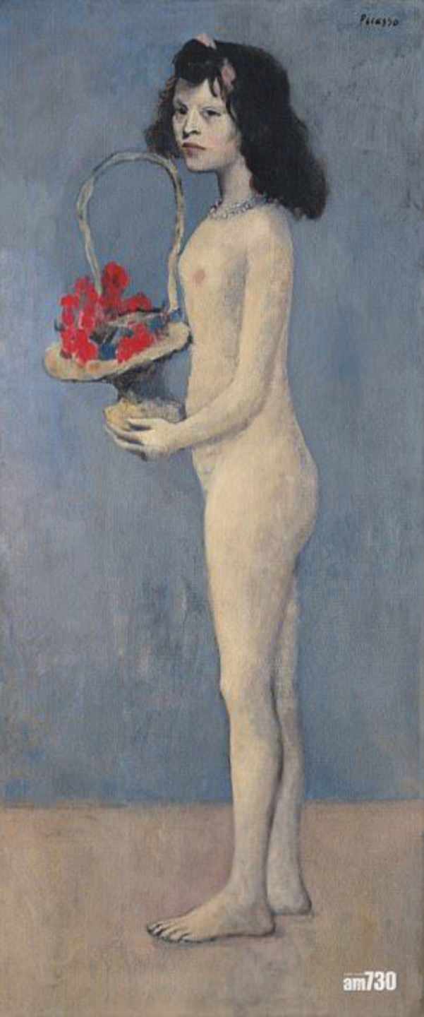 'Chica joven con una cesta de flores' de Picasso.