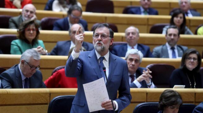 El presidente del Gobierno, Mariano Rajoy, este martes en el Senado.