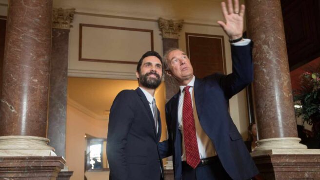 Roger Torrent y el empresario alemán Albert Peters, este martes durante un encuentro.