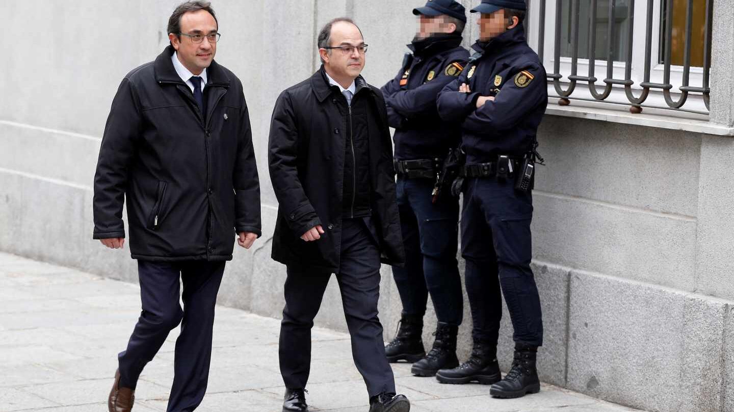 Josep Rull y Jordi Turull, a su llegada al Tribunal Supremo.