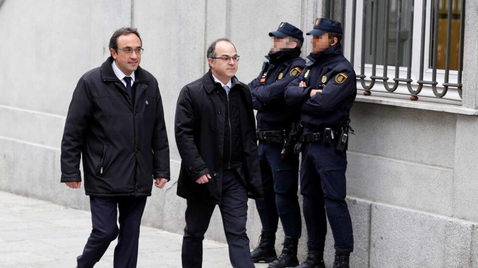 Josep Rull y Jordi Turull, a su llegada al Tribunal Supremo.
