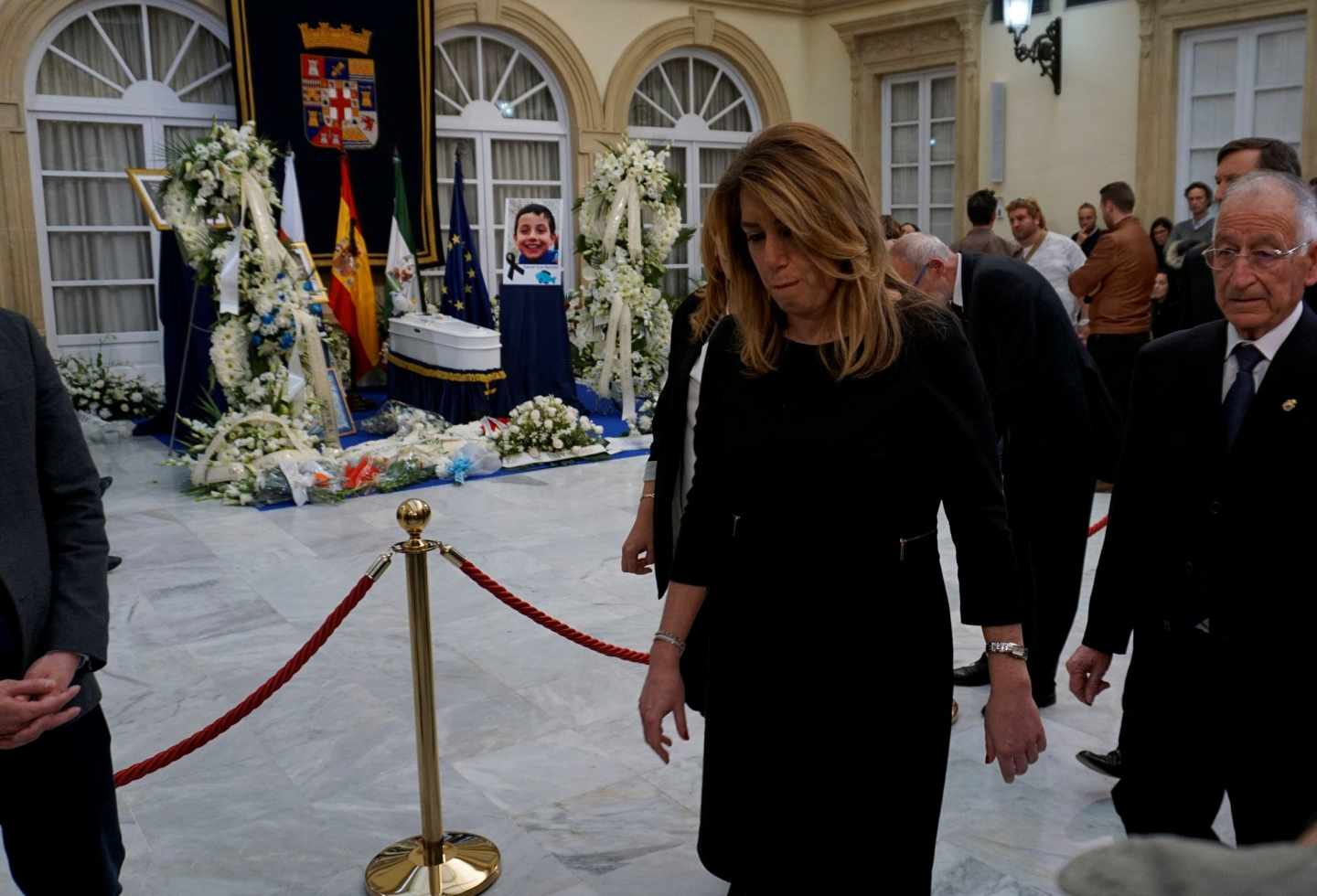 Susana Díaz, en la capilla ardiente de Gabriel. Cruz