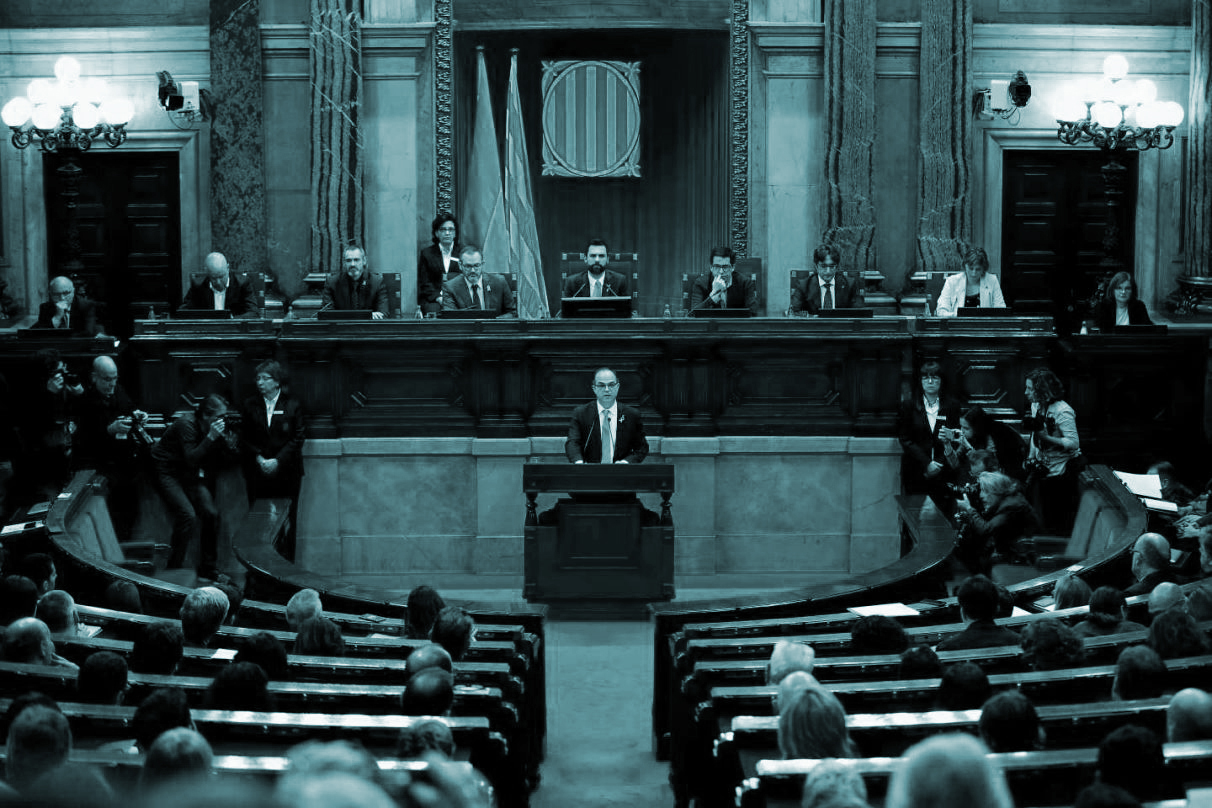 Jordi Turull, en el pleno de investidura en el Parlament.