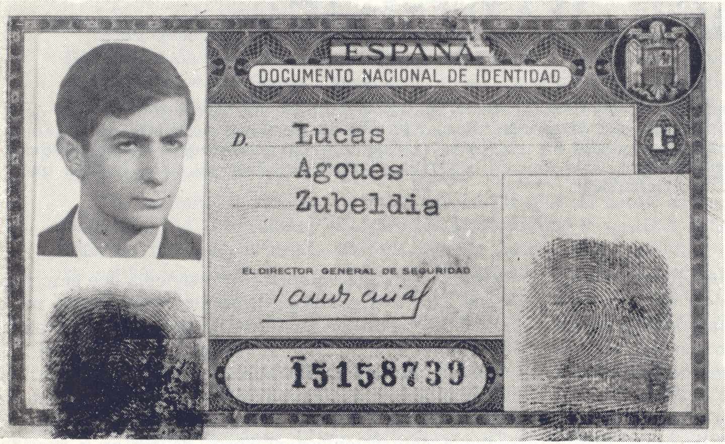 Documentación falsificada empleada por Txabi Etxebarrieta, el primer miembro de ETA muerto. Fue autor del asesinato de José Antonio Pardines, la primera víctima de la banda.