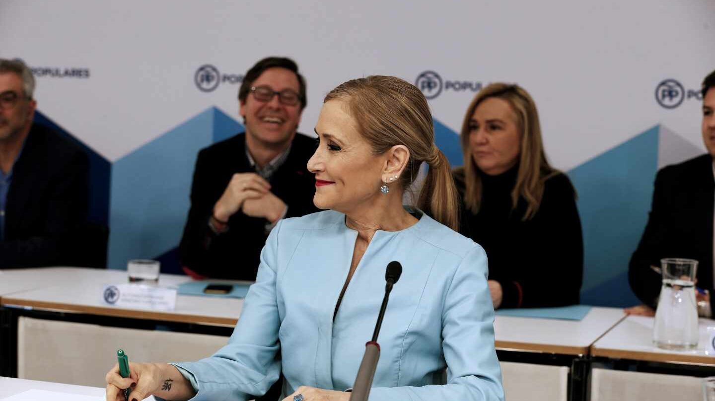 Cristina Cifuentes en la última reunión de la ejecutiva del PP de Madrid