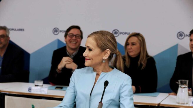 Cristina Cifuentes en la última reunión de la ejecutiva del PP de Madrid