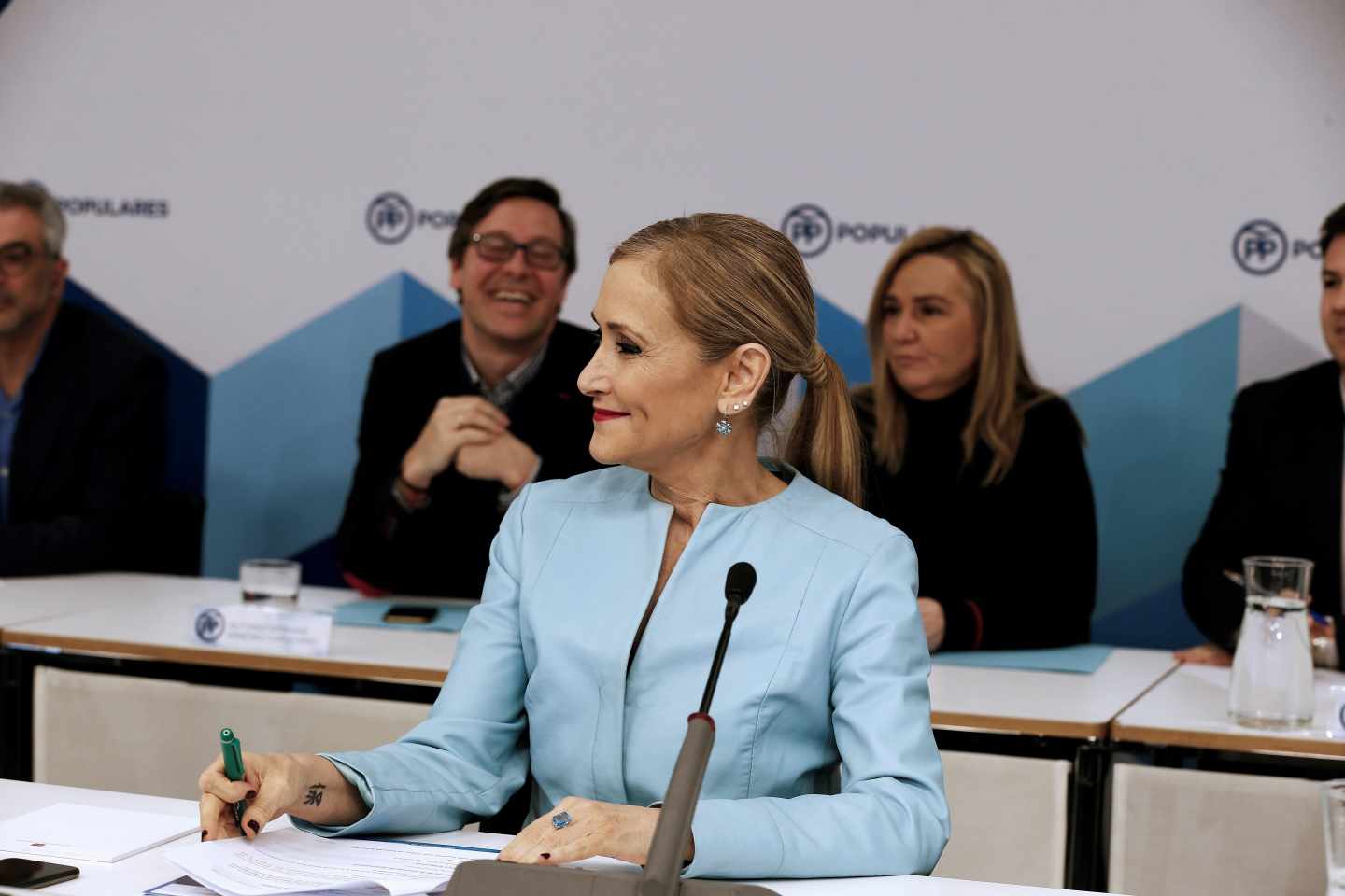 Cristina Cifuentes en la última reunión de la ejecutiva del PP de Madrid