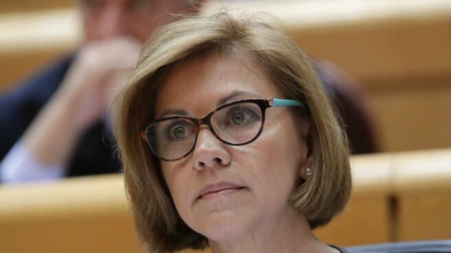 La ministra de Defensa, María Dolores de Cospedal, en el Senado.