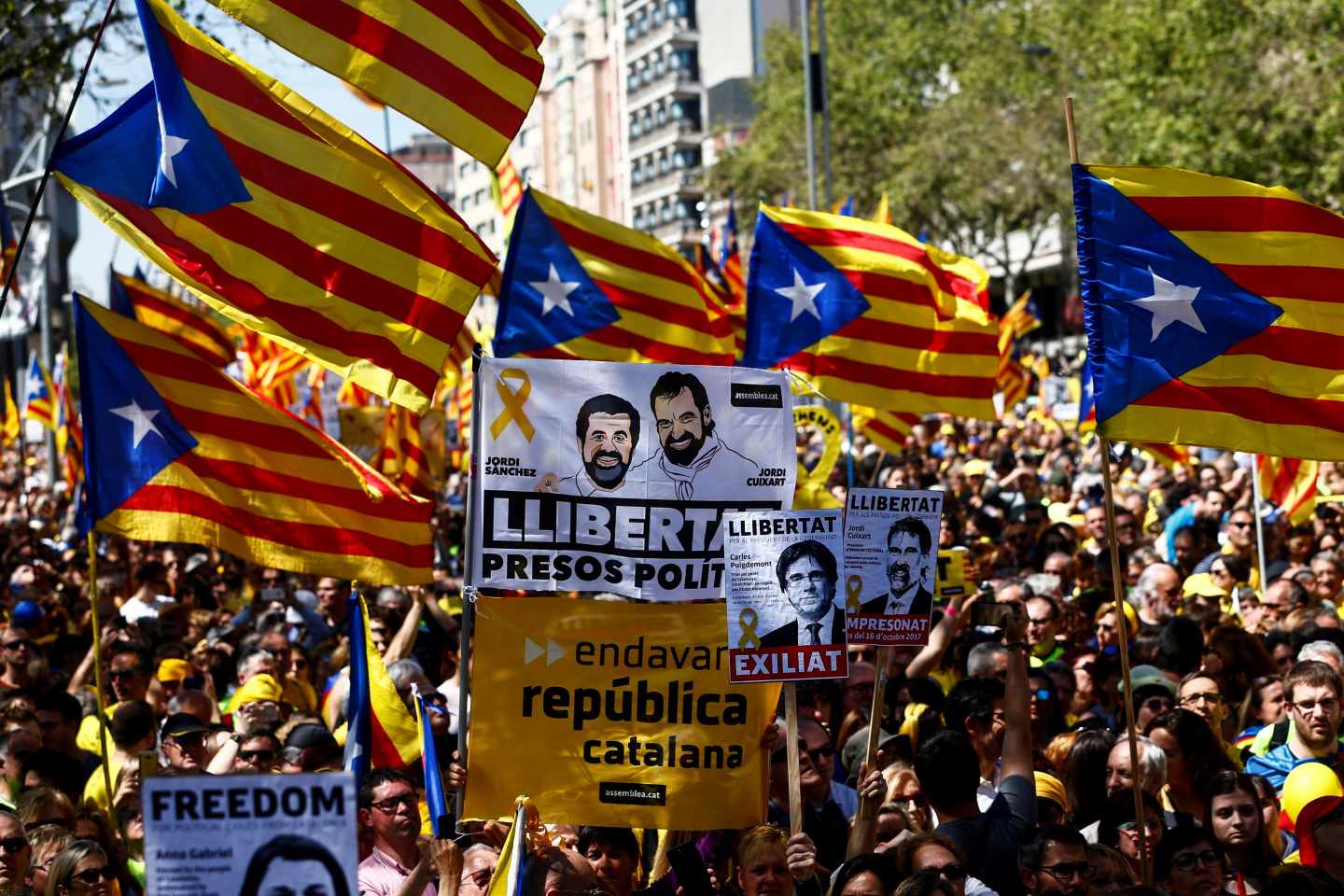 Manifestación independentista en Barcelona.