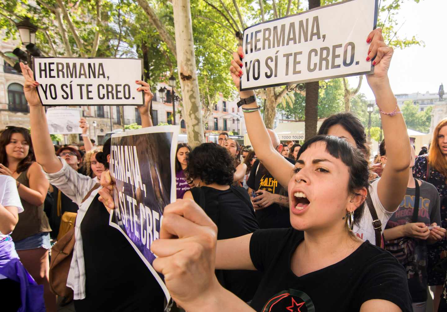 Concentraciones contra la sentencia de La Manada de Pamplona.
