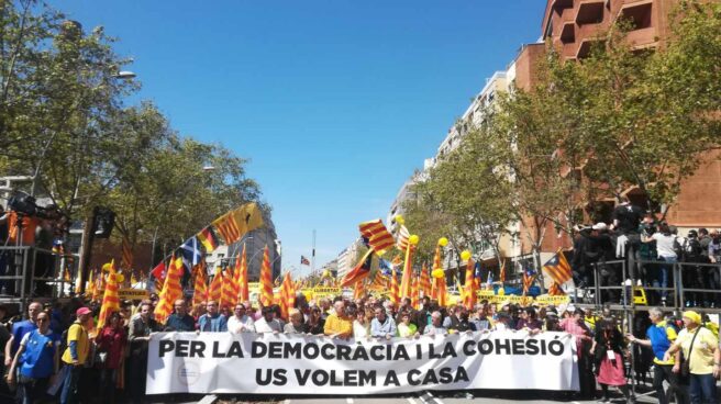 Cabecera de la manifestación independentista en Barcelona.