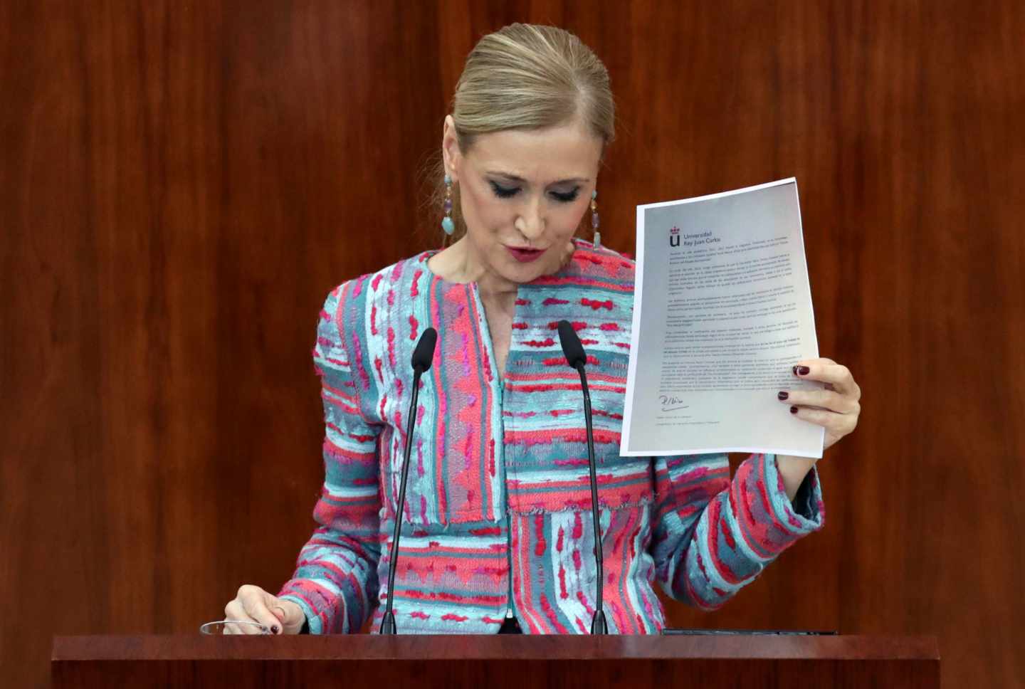 Cristina Cifuentes comparece en la Asamblea de Madrid.