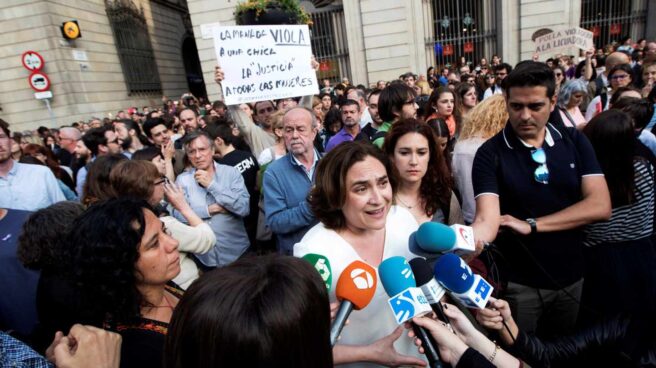 Ada Colau, en la protesta en Barcelona contra la Manada.