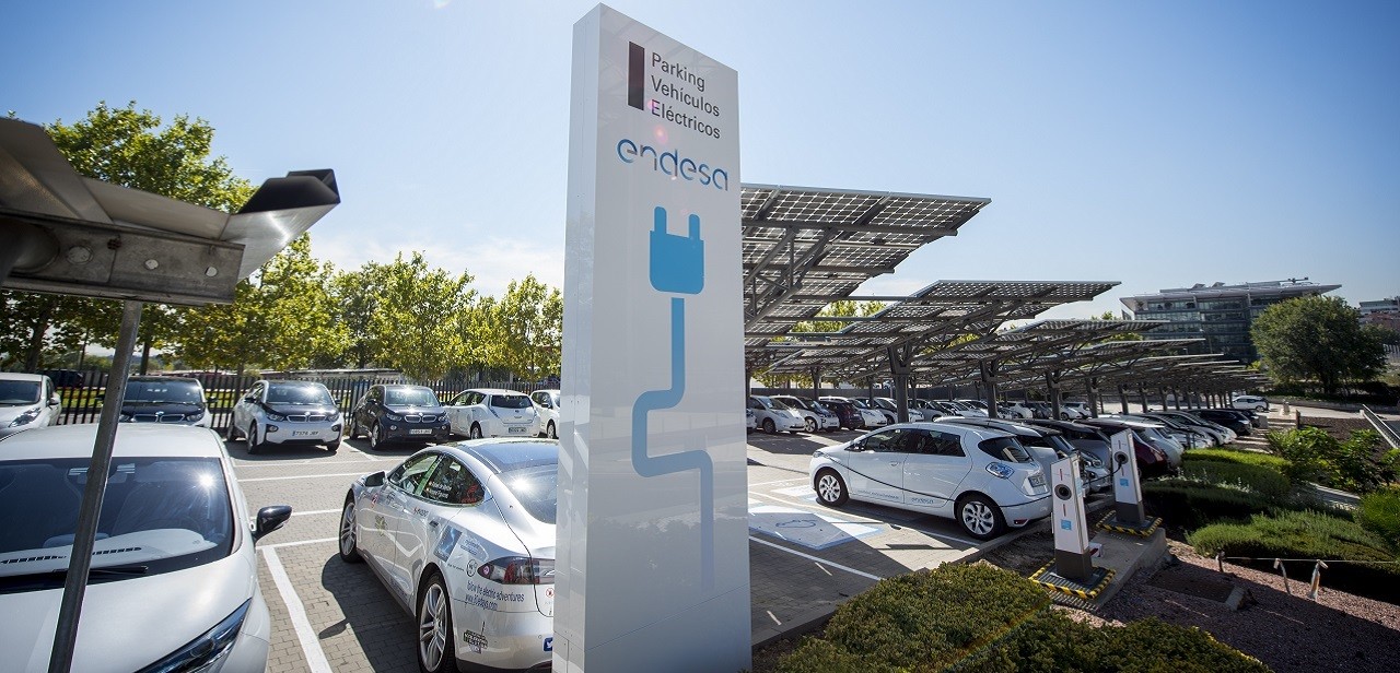 Aparcamiento de coches eléctricos de Endesa.