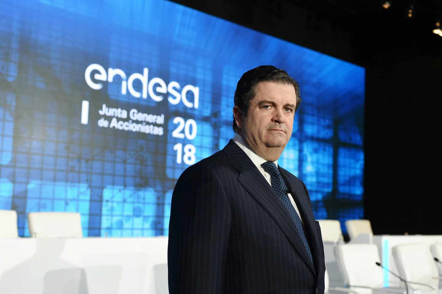 El presidente de Endesa, Borja Prado, en la junta de accionistas.