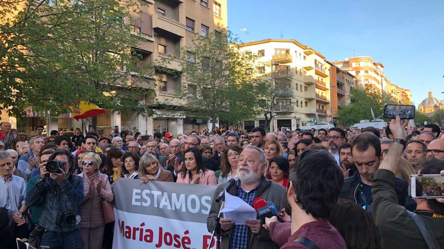 El filósofo Fernando savater durante su intervención en el acto de apoyo a las cuatro víctimas de la agresión de Alsasua.