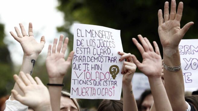 Protesta contra la sentencia de la Manada en Pamplona. Protesta contra la sentencia de la Manada en Pamplona.