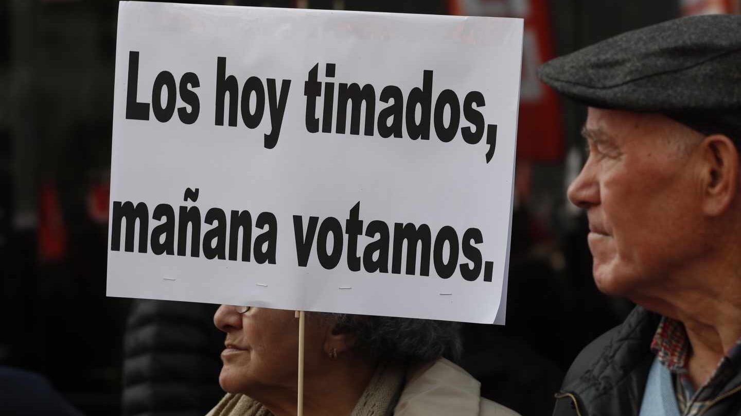 Manifestación de pensionistas en Madrid.