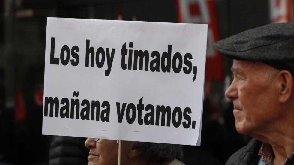 Manifestación de pensionistas en Madrid.