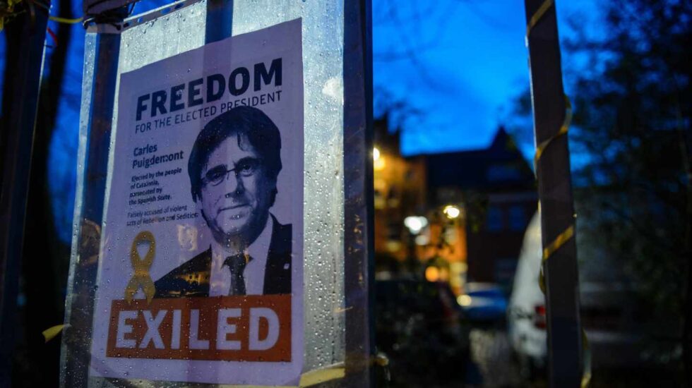 Cartel de Puigdemont en la prisión de Neumuenster.