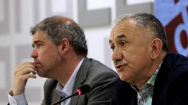 Unai Sordo Pepe Álvarez UGT CCOO Los secretarios generales de CC.OO y UGT, Unai Sordo (i) y Pepe Álvarez, presentan los actos y manifestaciones organizados para el Primero de Mayo, una jornada que quieren centrar en la reivindicación de mejores empleos, mayores salarios, pensiones dignas y más igualdad.