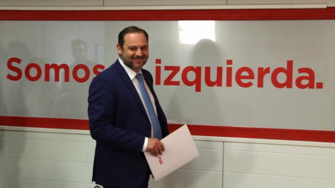 José Luis Ábalos, este viernes en la sede del PSOE en Ferraz.