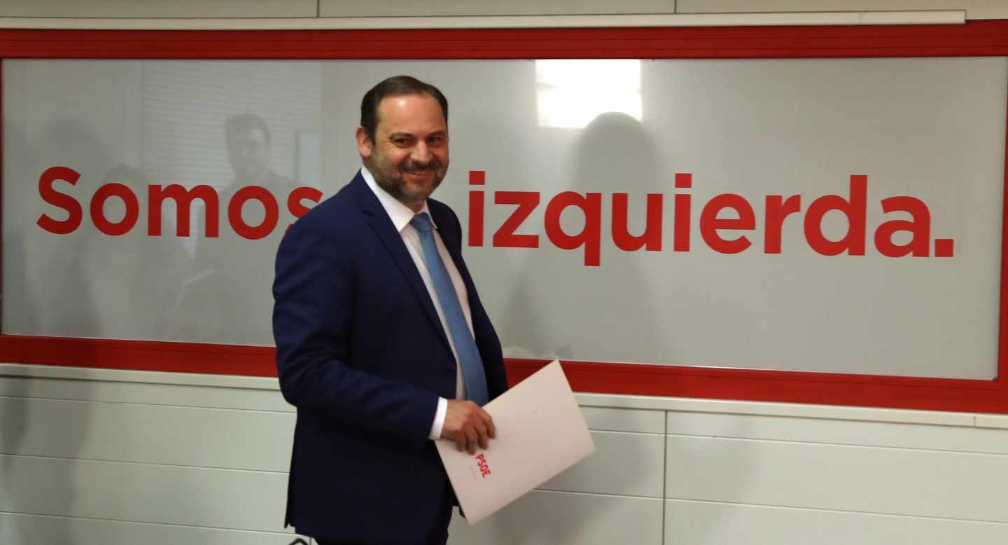 José Luis Ábalos, este viernes en la sede del PSOE en Ferraz.