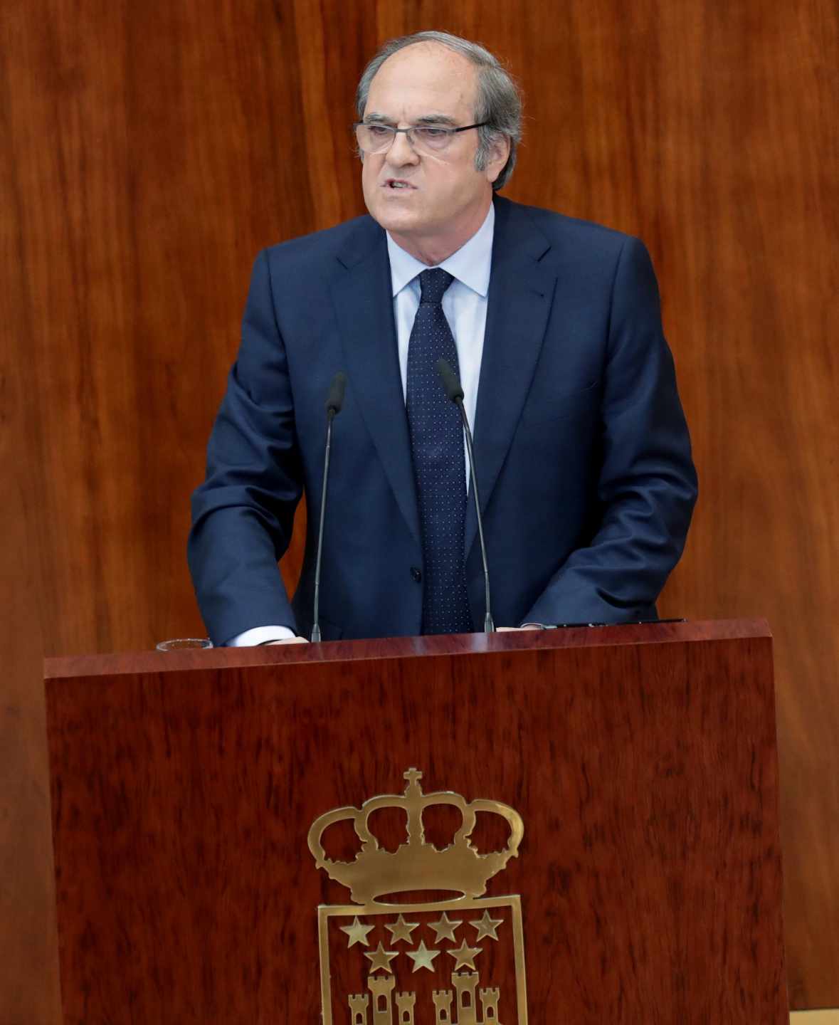 El líder del PSOE madrileño, Ángel Gabilondo, en la Asamblea de Madrid.