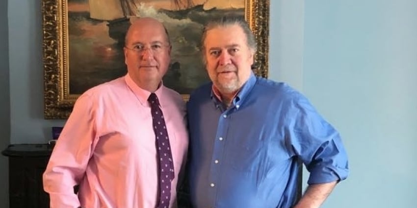 Bardají y Bannon, durante su encuentro en Washington.